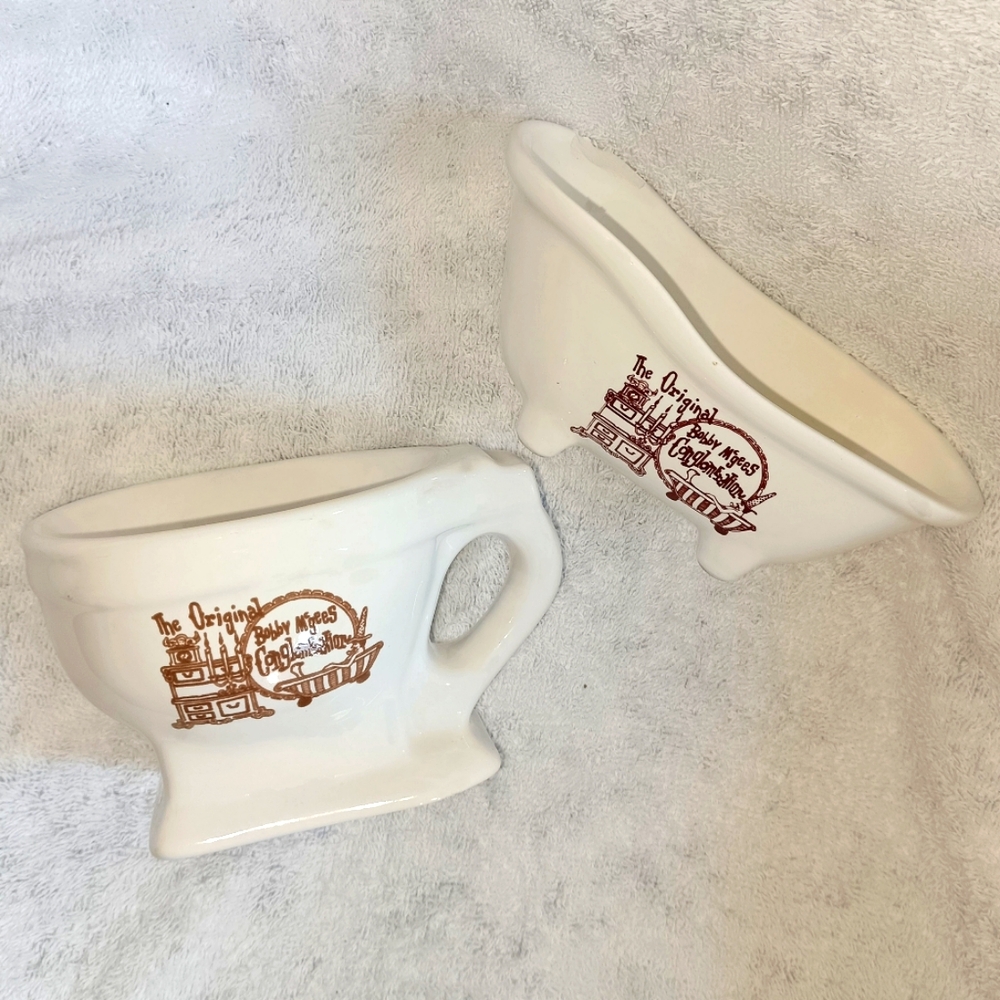 RARE Vintage The Original Bobby McGees Conglomeration Ceramic Toilet & Bathtub